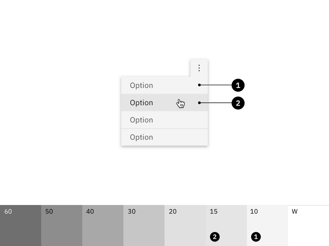 Hover state colors are half steps